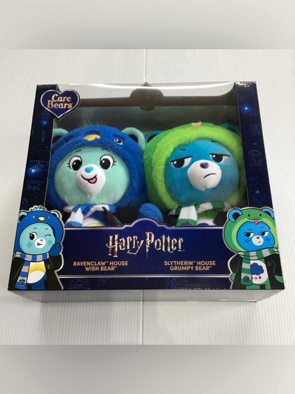 New Harry Potter X Care Bears 2 Pack Ravenclaw Wish Bear & Slytherin Grumpy Bear
